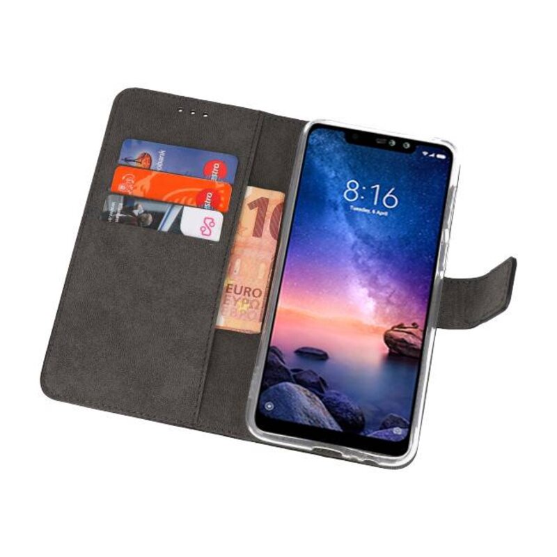 Estuche para fundas billetera para XiaoMi Redmi Note 6 Pro negro