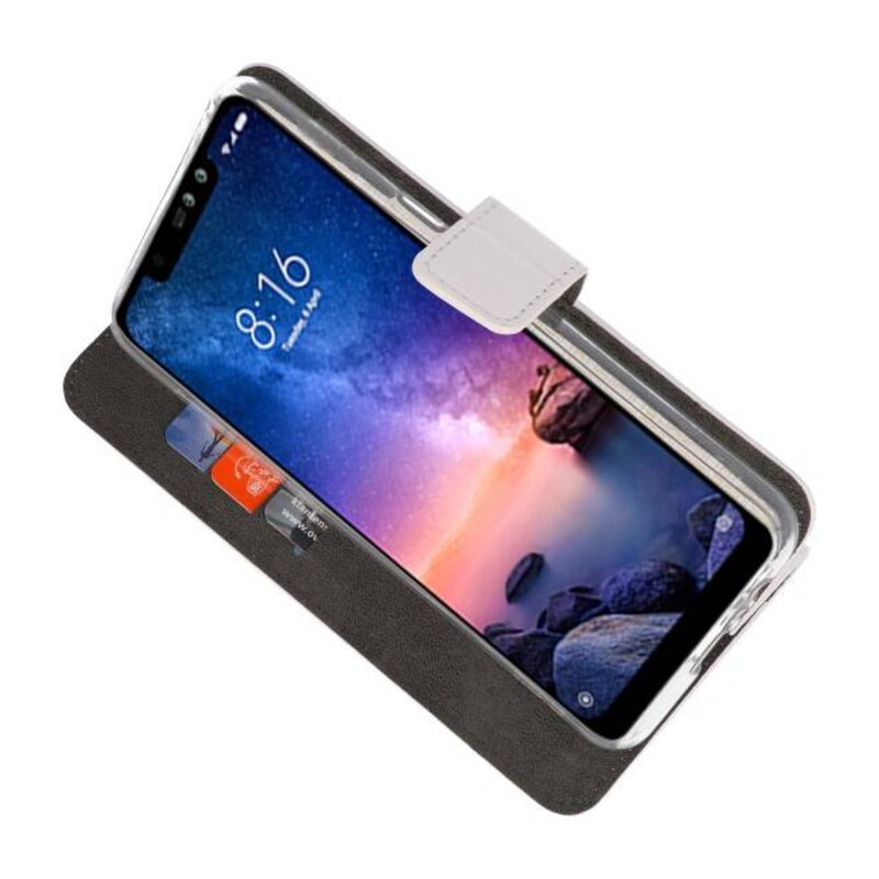 Estuche de billetera para XiaoMi Redmi Note 6 Pro White