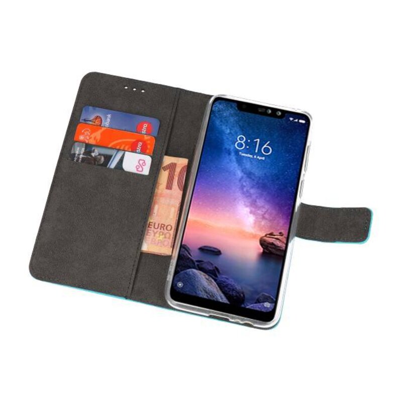 Estuche de billetera para XiaoMi Redmi Note 6 Pro Blue