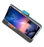 Estuche de billetera para XiaoMi Redmi Note 6 Pro Blue