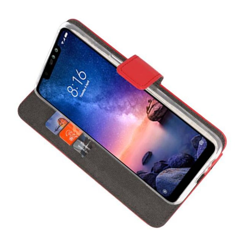 Wallet Cases Case for XiaoMi Redmi Note 6 Pro Red
