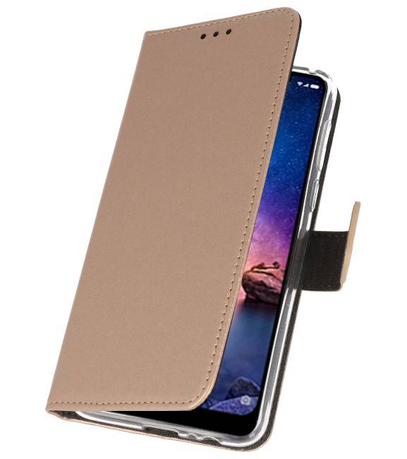 Wallet Cases Hoesje voor XiaoMi Redmi Note 6 Pro Goud