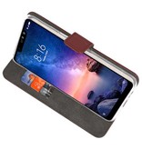 Estuche de billetera para XiaoMi Redmi Note 6 Pro Brown