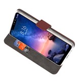 Estuche de billetera para XiaoMi Redmi Note 6 Pro Brown
