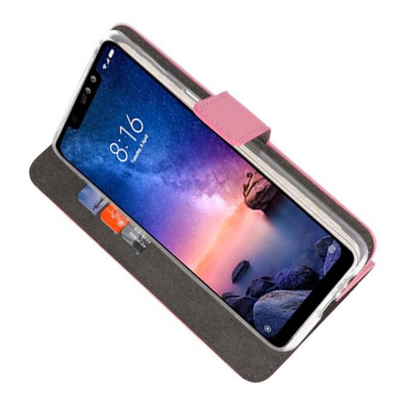 Estuche de billetera para XiaoMi Redmi Note 6 Pro Pink