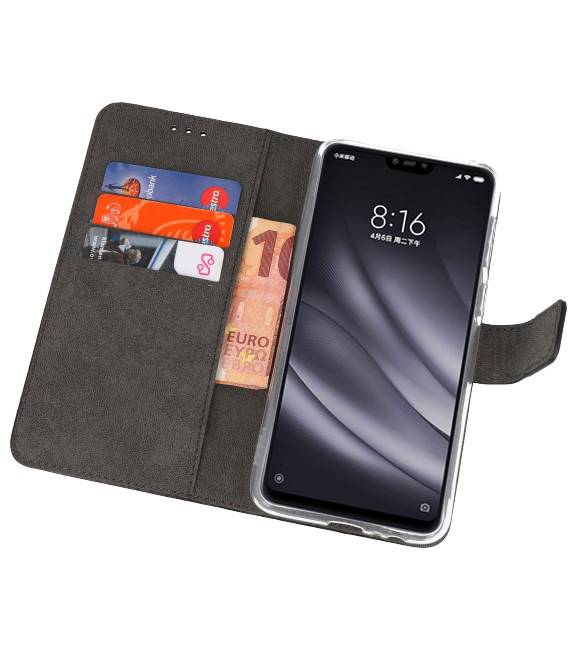 Wallet Cases Hoesje voor XiaoMi Mi 8 Lite Zwart