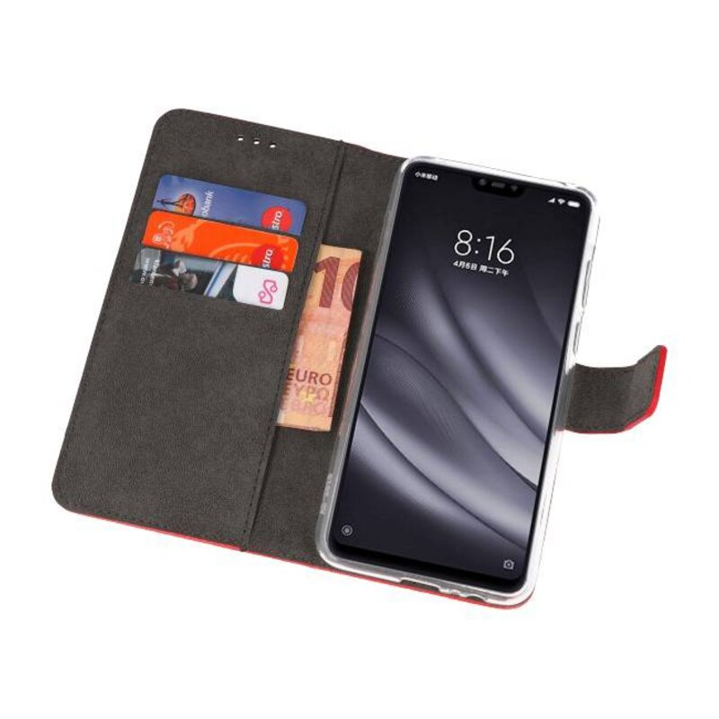 Funda Cartera para XiaoMi Mi 8 Lite Rojo
