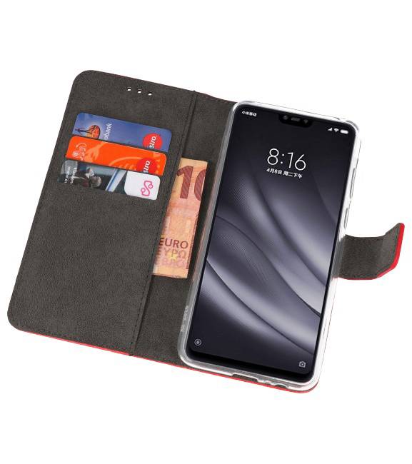 Wallet Cases Hülle für XiaoMi Mi 8 Lite Red