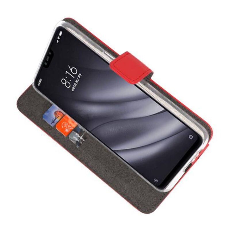 Funda Cartera para XiaoMi Mi 8 Lite Rojo