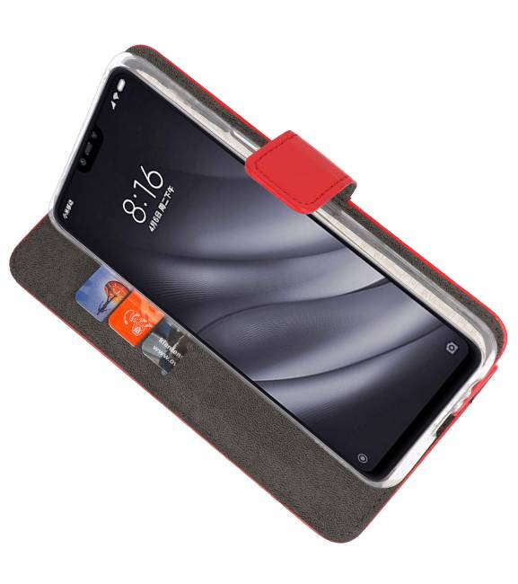 Wallet Cases Hülle für XiaoMi Mi 8 Lite Red