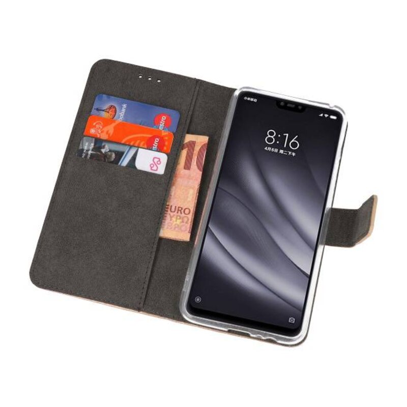 Etuis portefeuille Etui pour XiaoMi Mi 8 Lite Gold
