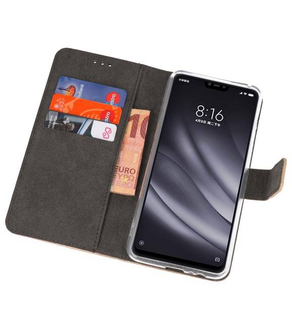 Wallet Cases Hülle für XiaoMi Mi 8 Lite Gold