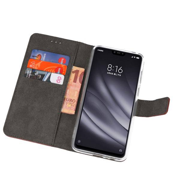 Wallet Cases Hoesje voor XiaoMi Mi 8 Lite Bruin