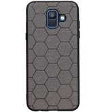 Étui rigide hexagonal pour Samsung Galaxy A6 2018 gris