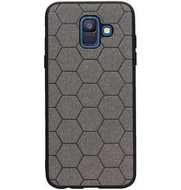 Hexagon Hard Case for Samsung Galaxy A6 2018 Gray