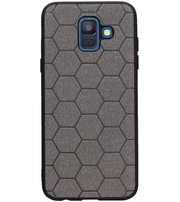 Hexagon Hard Case for Samsung Galaxy A6 2018 Gray