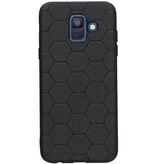 Estuche rígido hexagonal para Samsung Galaxy A6 2018 negro