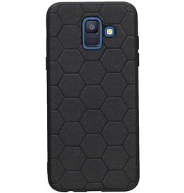 Estuche rígido hexagonal para Samsung Galaxy A6 2018 negro