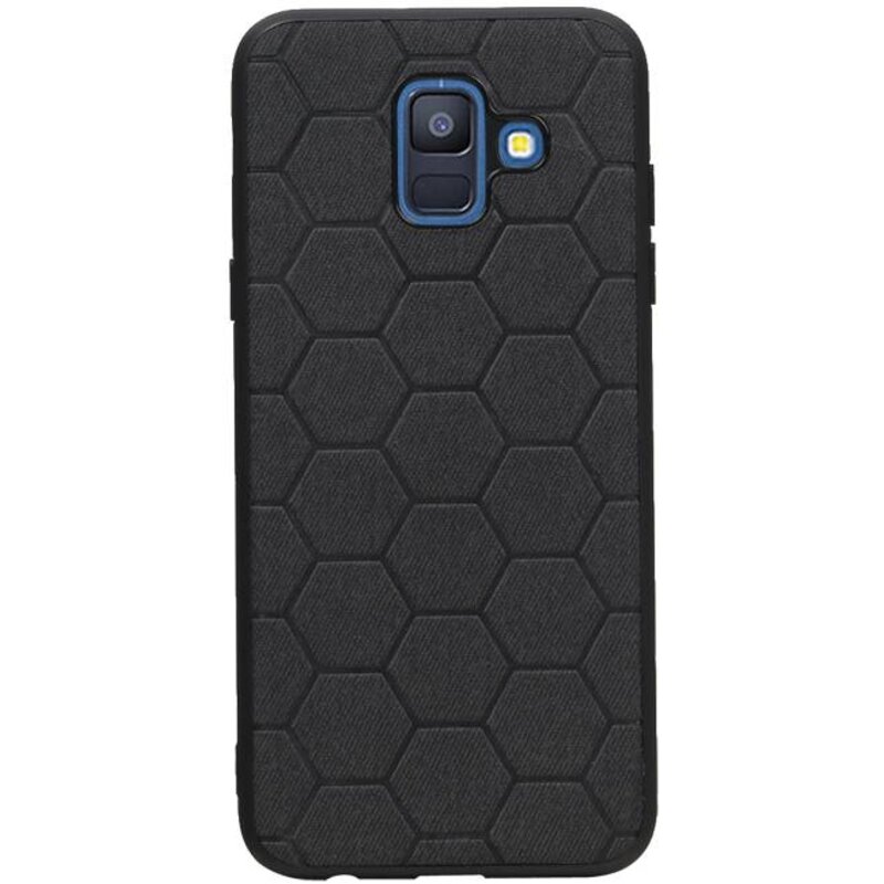 Estuche rígido hexagonal para Samsung Galaxy A6 2018 negro