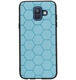 Estuche rígido hexagonal para Samsung Galaxy A6 2018 azul