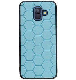 Estuche rígido hexagonal para Samsung Galaxy A6 2018 azul