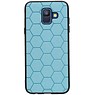 Étui rigide hexagonal pour Samsung Galaxy A6 2018 bleu