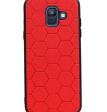 Custodia rigida esagonale per Samsung Galaxy A6 2018 rosso
