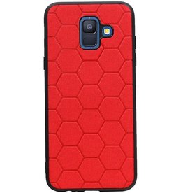 Hexagon Hard Case for Samsung Galaxy A6 2018 Red