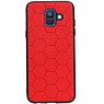 Estuche rígido hexagonal para Samsung Galaxy A6 2018 rojo