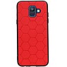 Étui rigide hexagonal pour Samsung Galaxy A6 2018 rouge