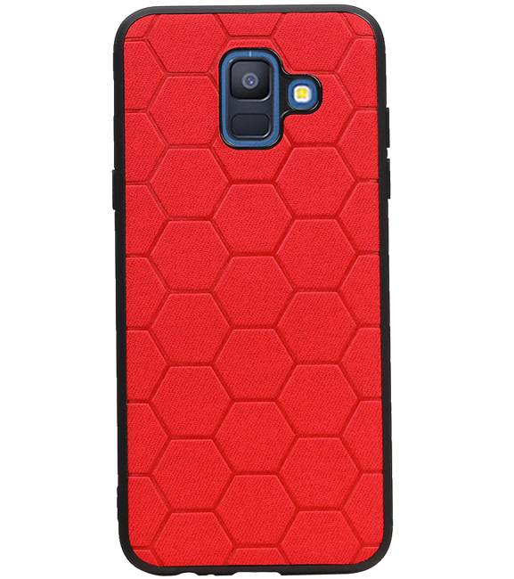 Hexagon Hard Case voor Samsung Galaxy A6 2018 Rood