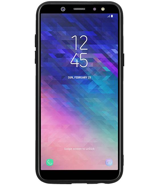 Étui rigide hexagonal pour Samsung Galaxy A6 2018 brun