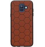 Hexagon Hard Case for Samsung Galaxy A6 2018 Brown