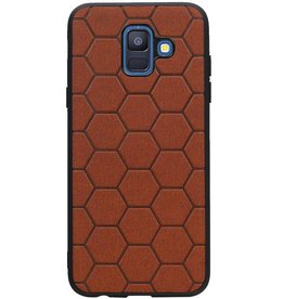 Estuche rígido hexagonal para Samsung Galaxy A6 2018 marrón