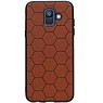 Étui rigide hexagonal pour Samsung Galaxy A6 2018 brun