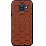 Hexagon Hard Case for Samsung Galaxy A6 2018 Brown