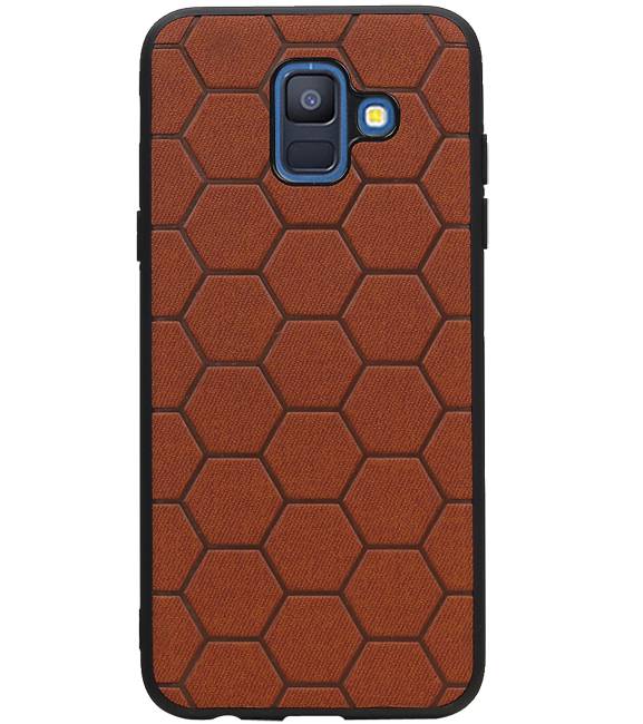 Estuche rígido hexagonal para Samsung Galaxy A6 2018 marrón