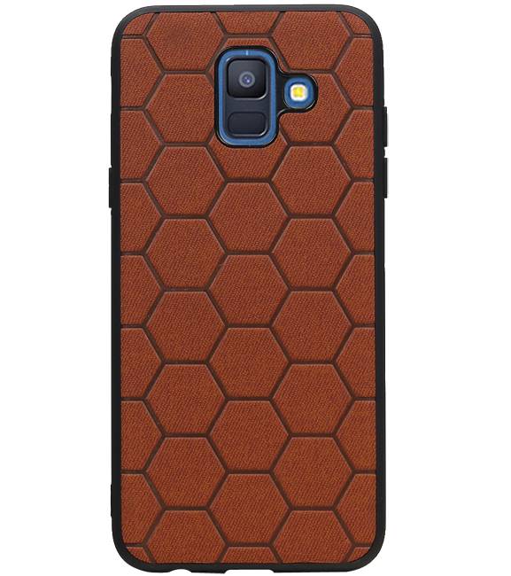 Hexagon Hard Case für Samsung Galaxy A6 2018 Braun