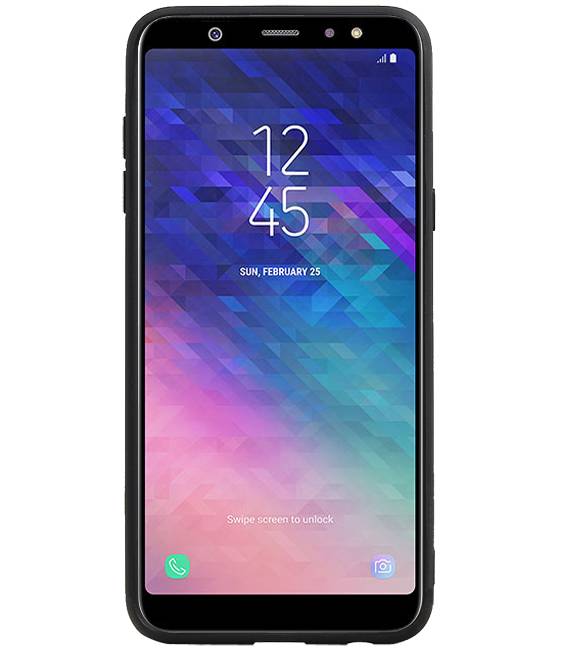Estuche rígido hexagonal para Samsung Galaxy A6 Plus 2018 negro