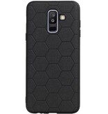 Étui rigide hexagonal pour Samsung Galaxy A6 Plus 2018, noir