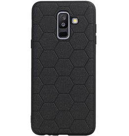 Étui rigide hexagonal pour Samsung Galaxy A6 Plus 2018, noir