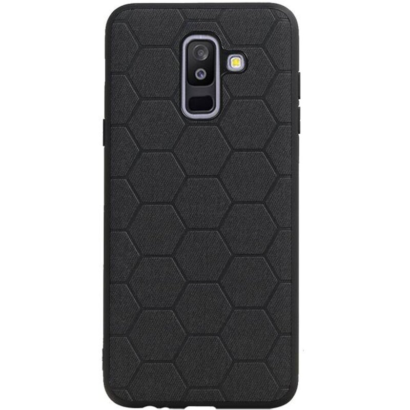 Estuche rígido hexagonal para Samsung Galaxy A6 Plus 2018 negro