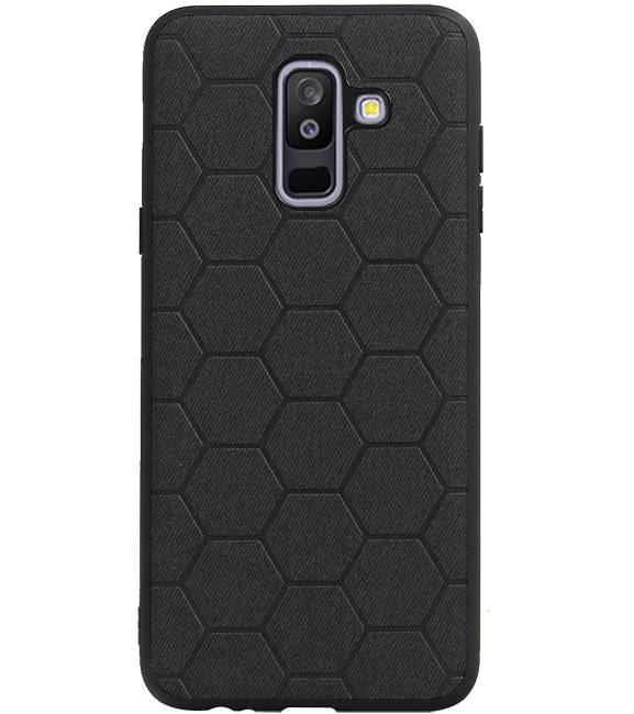 Estuche rígido hexagonal para Samsung Galaxy A6 Plus 2018 negro