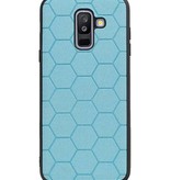 Hexagon Hard Case for Samsung Galaxy A6 Plus 2018 Blue