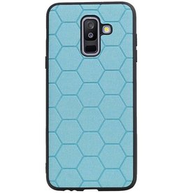Étui rigide hexagonal pour Samsung Galaxy A6 Plus 2018 bleu