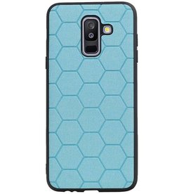 Étui rigide hexagonal pour Samsung Galaxy A6 Plus 2018 bleu