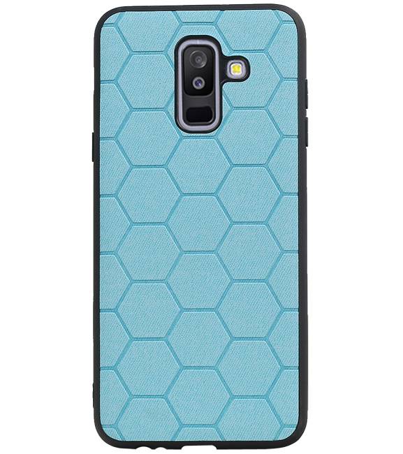 Estuche rígido hexagonal para Samsung Galaxy A6 Plus 2018 azul