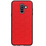 Estuche rígido hexagonal para Samsung Galaxy A6 Plus 2018 rojo