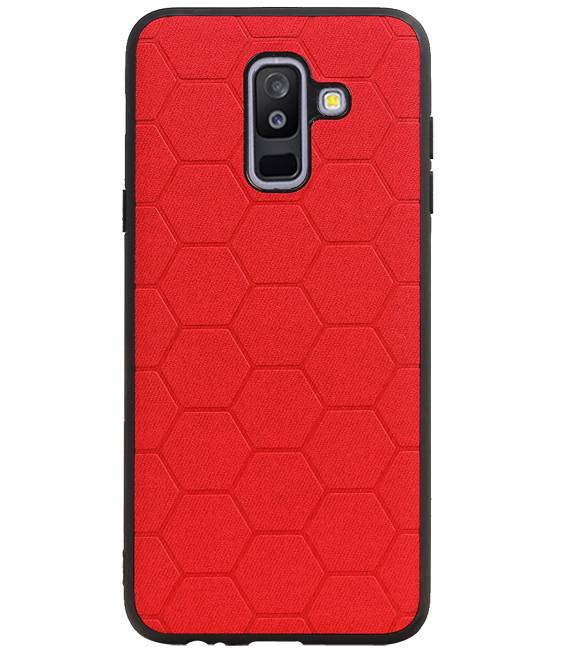 Hexagon Hard Case voor Samsung Galaxy A6 Plus 2018 Rood