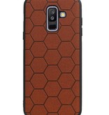 Estuche rígido hexagonal para Samsung Galaxy A6 Plus 2018 Marrón